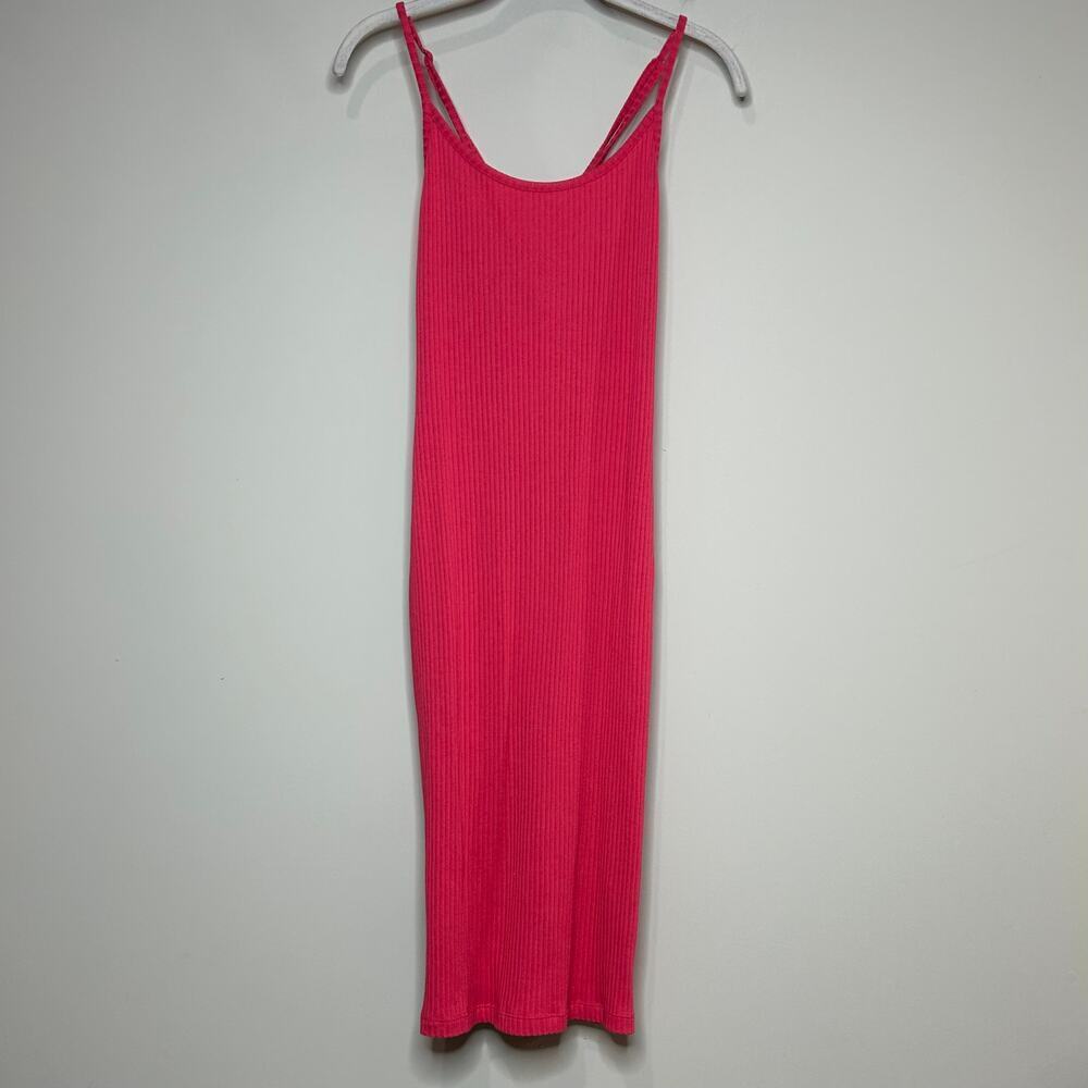 French Connection Orange Ribbed Sleeveless Midi Dress Size M